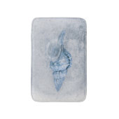 シーシェルブルーヴィンテージアンティーク海ビーチテクスチャ バスマット (正面縦)