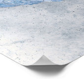 シーシェルブルーヴィンテージアンティーク海ビーチテクスチャ ポスター (角)