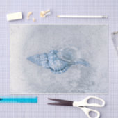 シーシェルブルーヴィンテージアンティーク海ビーチテクスチャ 薄葉紙 (クラフト)