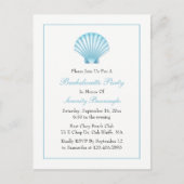 シーシェルブルー航海のビーチバチェロレッテ インビテーションポストカード (正面)