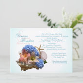 シーシェルブーケとヒトデの目的地の結婚式 招待状 (スタンド正面)