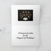 シーシェルブーケホワイトオンブラックエレガント誕生日 カード (内部)