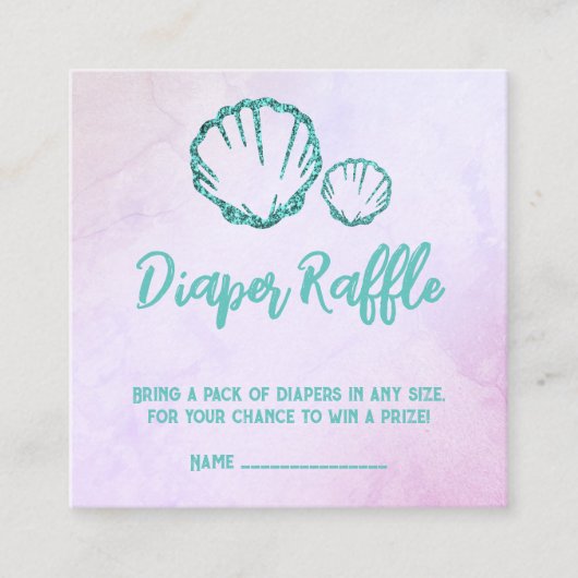 シーシェルベビーシャワーおむつラッフル エンクロージャーカード (正面)