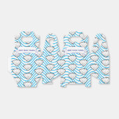 シーシェルホワイトとブルーの波パターンカスタム フェイバーボックス (折り畳みなし)