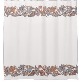 シーシェルボーダー シャワーカーテン