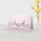 シーシェルママの誕生日のピンクパール カード (黄色い花)