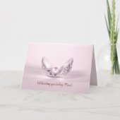 シーシェルママの誕生日のピンクパール カード (正面)