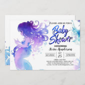 シーシェルマーメイドスパークベビーシャワー 招待状 (正面/裏面)