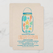 シーシェルメイソン·ジャー·ビーチ結婚式招待状 招待状 (正面/裏面)