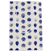 シーシェルモダンズブルー航海の海 ミディアムペーパーバッグ (正面)