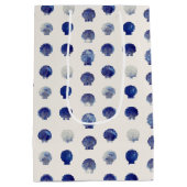 シーシェルモダンズブルー航海の海 ミディアムペーパーバッグ (裏面)