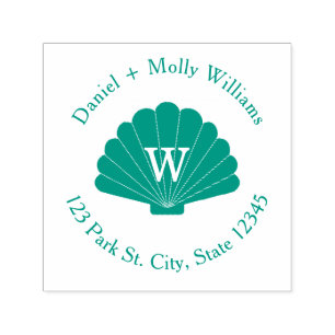 シーシェルモノグラムのアドレス セルフインキングスタンプ