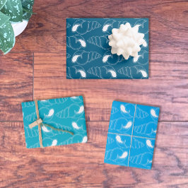 シーシェルラインアートパターンラッピング紙シート ラッピングペーパーシート