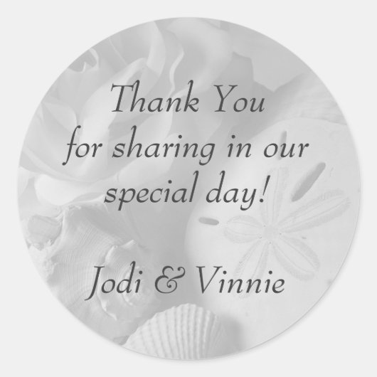 シーシェルラウンドスティッカー ラウンドシール (正面)