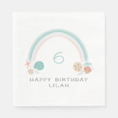 シーシェルレインボー航海のバースデーパーティー スタンダードランチョンナプキン (正面)