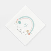 シーシェルレインボー航海のバースデーパーティー スタンダードランチョンナプキン (角)