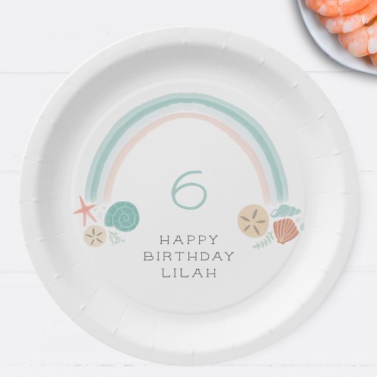 シーシェルレインボー航海のバースデーパーティー ペーパープレート