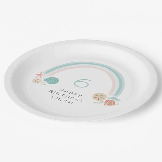 シーシェルレインボー航海のバースデーパーティー ペーパープレート (アングル)