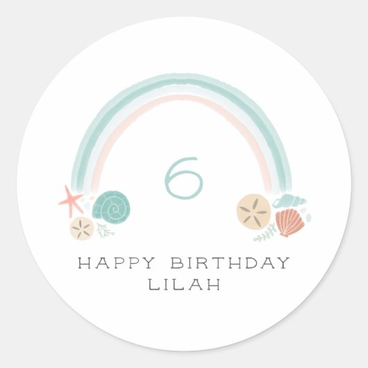 シーシェルレインボー航海のバースデーパーティー ラウンドシール (正面)