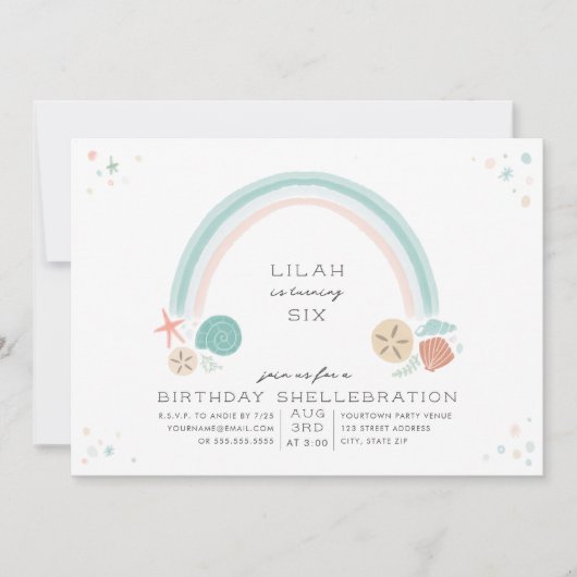 シーシェルレインボー航海のバースデーパーティー 招待状 (正面)