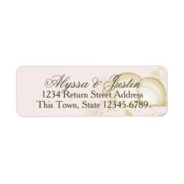 シーシェルヴィンテージピンクと金ゴールド ラベル