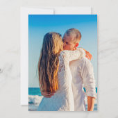 シーシェル水カラーハートビーチ結婚式ピンク 招待状 (裏面)