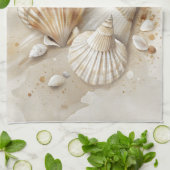 シーシェル水彩沿岸 キッチンタオル (折り畳み)