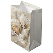 シーシェル水彩沿岸 ミディアムペーパーバッグ (正面アングル)