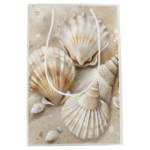 シーシェル水彩沿岸 ミディアムペーパーバッグ (正面)