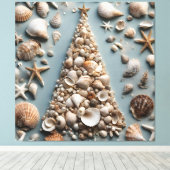 シーシェル沿岸クリスマスツリー キャンバスプリント (インサイチュ (ウッドフロア))