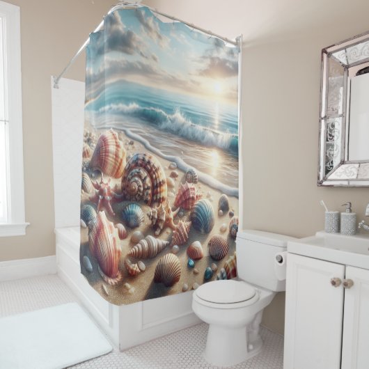 シーシェル海ショア シャワーカーテン (インサイチュ)