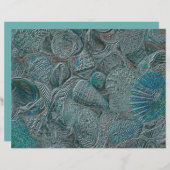 シーシェル海ビーチティール(緑がかった色)グレーメタリック (正面/裏面)