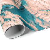 シーシェル海ビーチティール(緑がかった色)ヴィンテージ分離 ラッピングペーパー (ロールコーナー)