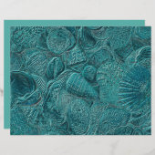 シーシェル海ビーチティール（緑がかった色）金属スタイル (正面/裏面)