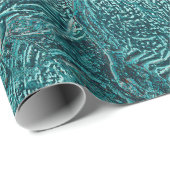 シーシェル海ビーチティール（緑がかった色）金属スタイル ラッピングペーパー (ロールコーナー)