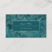シーシェル海ビーチティール(緑がかった色)金属スタイル 名刺 (正面)