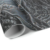 シーシェル海ビーチパステルブルーブラックデクページ ラッピングペーパー (ロールコーナー)