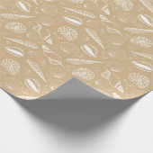 シーシェル海ビーチパターン ラッピングペーパー (角)