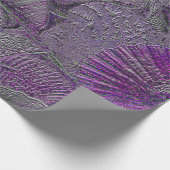 シーシェル海ビーチパープルグレーメタリック ラッピングペーパー (角)
