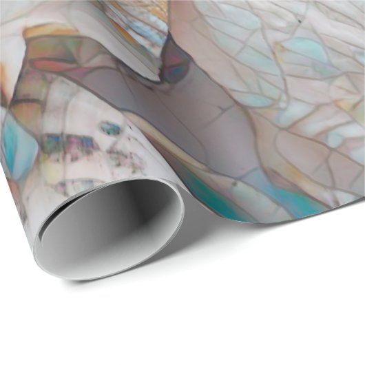 シーシェル海ビーチモザイクアートデクページ ラッピングペーパー (ロールコーナー)