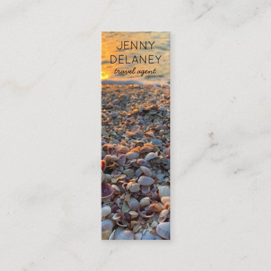 シーシェル海ビーチ波夕焼け写真旅行 スキニー名刺 (正面)