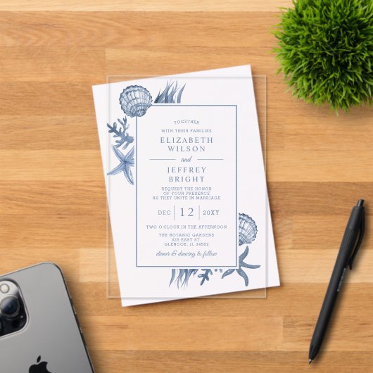 シーシェル海ビーチ結婚式 アクリル招待状 (インサイチュ (招待状))