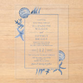 シーシェル海ビーチ結婚式 アクリル招待状 (正面)