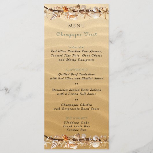 シーシェル砂ヒトデ流木トロピカル メニュー (正面)