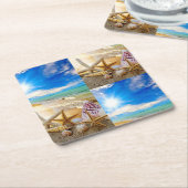 シーシェル紙コースター スクエアペーパーコースター (アングル)