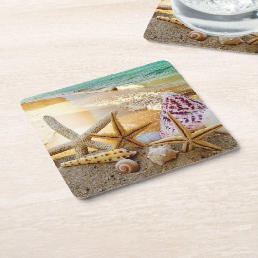 シーシェル紙コースター スクエアペーパーコースター (アングル)