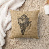 シーシェル素朴バーラップカスタムアクセント枕 クッション (ブランケット)