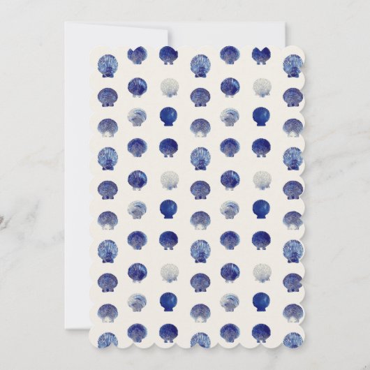 シーシェル結婚ズベルズブルービーチブライダルシャワー 招待状 (裏面)