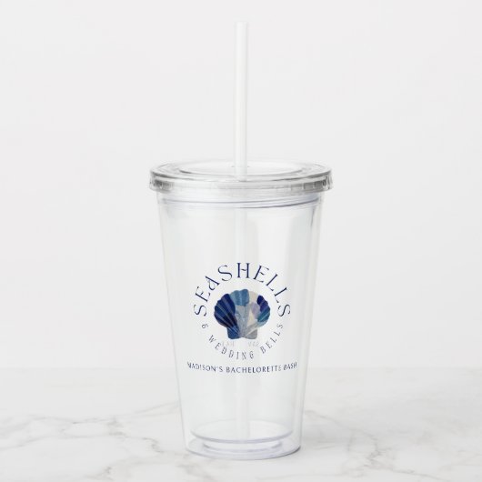 シーシェル結婚ズベルズブルービーチ結婚式 アクリルタンブラー (正面)