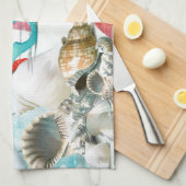 シーシェル航海のズいかりヒトデビーチテーマ キッチンタオル (四つ折り)